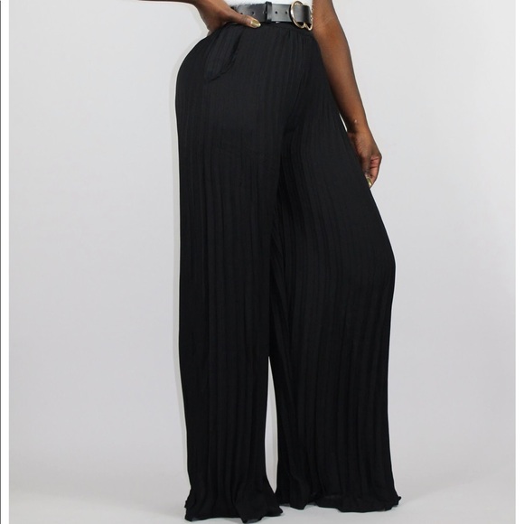 Pleated Wide Leg Pants in COLOR MAUVE - Picture 4 of 5